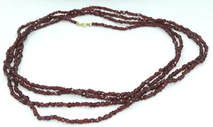 Vintage Halskette - Granat / Verschluss vergoldet / ca. 176 cm - Picture 1 of 5
