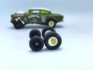 R436 Hot Wheels 1/64 Real riders# Drag Deep Dish Yellow 10/ 13.5mm Gasser Wheels - Picture 1 of 4