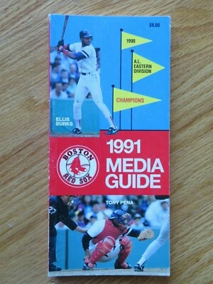 1991 RED SOX Media Guide ROGER CLEMENS WADE BOGGS ELLIS BURKS TONY PENA - Image 1 of 2