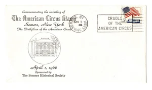 1966 Somers New York Historical Society Commemoration Circus Envelope AAFA - Picture 1 of 2