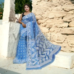 Dhakai Jamdani Saree - Handwoven Elegance from Bengal - Picture 1 of 30