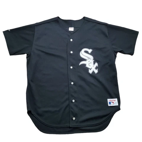 Vintage Chicago White Sox Rawlings Size 52 Jersey Baseball MLB Black 80's Blank Cover
