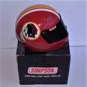 BOBBY LABONTE & JOE GIBBS WASHINGTON REDSKINS SIMPSON NASCAR HELMET AUTOGRAPHED - Picture 1 of 12