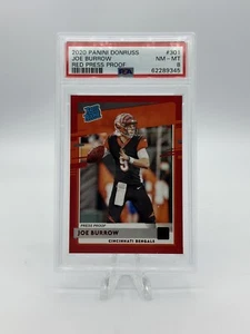 2020 Panini Donruss Joe Burrow Red Press Proof RC #301 PSA 8 Bengals Rookie - Bild 1 von 2