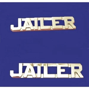 Jailer Collar Pin Set Corrections Nickel Plated Cut Out Letter Insignia 2221 New - Picture 1 of 8
