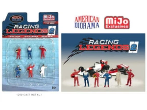 1:64 Figura F1 Racing Leyendas 2 Set 6 Piloto de Carreras American Diorama Mijo - Imagen 1 de 1