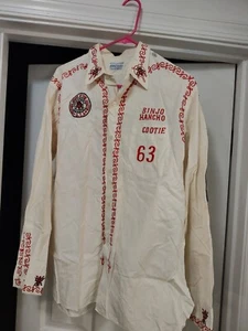 Camisa Manga Larga Bordada Japón Orden Militar de la Cootie Años 60 De Colección - Imagen 1 de 7