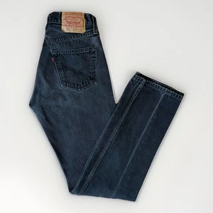 Vintage Levis 501 Jeans 28 Black 90s Straight Leg Workwear New York For Women - Picture 1 of 11