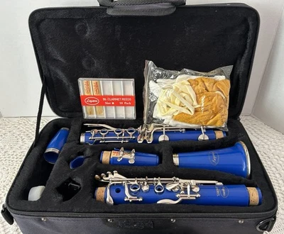 Llaves Clarinete Lazarro® Azul Dorado con Estuche LZR160CL Banda Listo. Foto 1 de 4