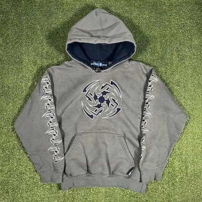 Sudadera con Capucha Vintage Silver Point Y2K Juvenil Pequeña Gris Bordada Gráfico Tribal Foto 1 de 4