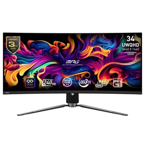 MSI MPG 341CQPX 34" Curved Ultrawide QD-OLED 240Hz 0.03ms Gaming Monitor - Black - Picture 1 of 22