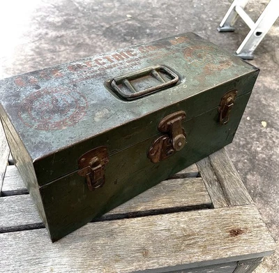 VINTAGE KENNEDY KITS WI General GQ Electric Advertising Steel TOOL BOX Milwaukee - Image 1 of 4