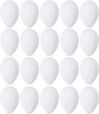  20 PIEZAS Huevos de Plástico Blanco Huevos de Pascua Pintables para Cesta de Caza de Pascua  Foto 1 de 4