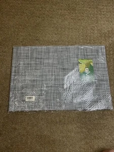 Juego de 6 manteles individuales de vinilo tejido gris/negro/blanco 12x18 pulgadas-nuevos - Imagen 1 de 3