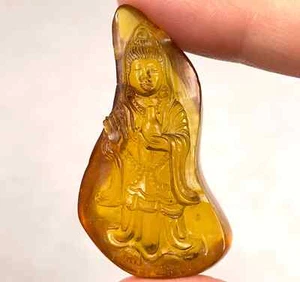 Cristal ámbar Kuan Yin - Talla, regalo, decoración del hogar, piedras curativas, 52685 - Imagen 1 de 5