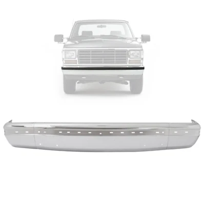 Barra frontal de parachoques con orificios de moldura para Ford F150/F250/F350/Bronco 1987-1991 Foto 1 de 4