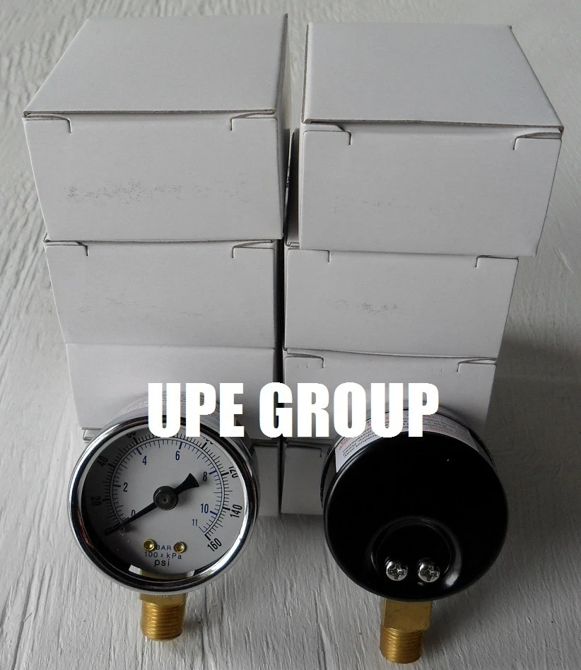 10 PACK PRESSURE GAUGES 1.5" FACE 1/8" LOWER MOUNT 0-160 PSI - Image 1 of 1