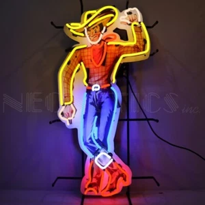 Letrero de neón Neonetics 5CWBOY Cowboy Vegas Vic bar de cerveza pub luz de neón 18"x35"x4" - Imagen 1 de 1