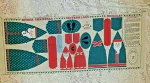 VINTAGE JOAN KESSLER FATHER CHRISTMAS SINTERKLASS ST. NICHOLAS CUT & SEW FABRIC  - Picture 1 of 5