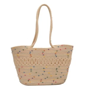 STRAW WOVEN BAG LARGE CAPACITY TOTE SINGLE SHOULDER BASKET BAG WOMAN HANDBAGS - Picture 1 of 2