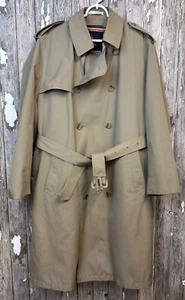 Vintage Men's HARBOR MASTER Long Trench Coat w/ Belt Tan Zip Out LINING Size 44 - Picture 1 of 10