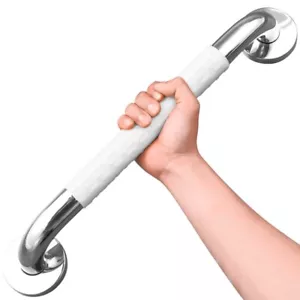 20”/50cm Stainless Steel Wall Bath Shower Safety Rail Grab Bar - White & Chrome - Picture 1 of 5