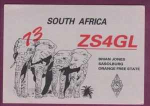 Vintage QSL Radio Card ZS4GL Sasolburg Orange Free State South Africa Sept 1989 - Picture 1 of 2
