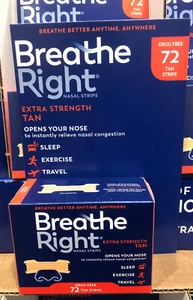 Breathe Right Extra Strength Nasal Strips - 72 TAN STRIPS - Picture 1 of 4