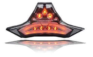 2014-2020 FIT KAWASAKI Z1000 INTEGRATED LED SIGNALS Light-Guide Tail Light SMOKE - Picture 1 of 10