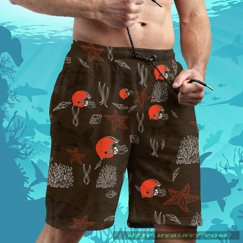 Cleveland Browns Beach Shorts Men's Summer Swim Trunks Hawaiian Short Pants Gift Cover