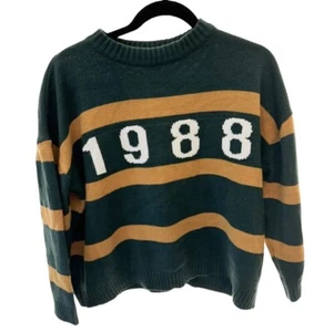 1988 Vintage Style Sweater Green And Yellow Small - Picture 1 of 9