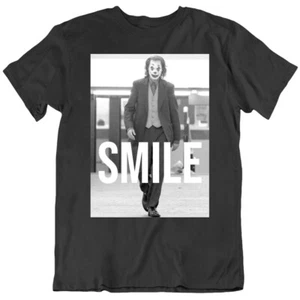 Joker Movie Fan Joaquin Phoenix Smile Black T Shirt - Picture 1 of 1