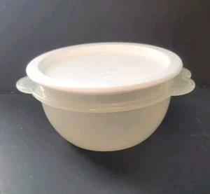 Tupperware 2514 Sheer Clear 16 oz ONE TOUCH Bowl w/ 2423 White Lid - Picture 1 of 6