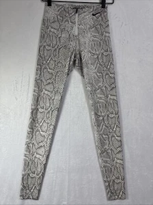 Nike Sportswear Womens Python Leggings CJ6353-100 Gray White Zipper XS - Picture 1 of 5