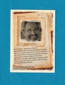 2012 Topps Allen and Ginter's MURDER IN WILLOW COVE Chuck Snider - Picture 1 of 2