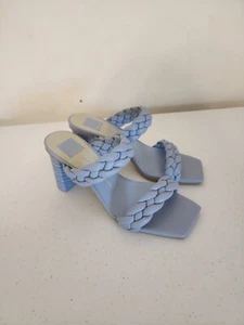 Sandalias de tacón alto Dolce Vita Paily trenzadas de doble correa azul talla 8 para mujer - Imagen 1 de 4