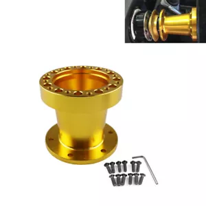 Universal Aluminum GOLD Car Steering Wheel Hub Adapter Extender 3'' Height Kit - Picture 1 of 3