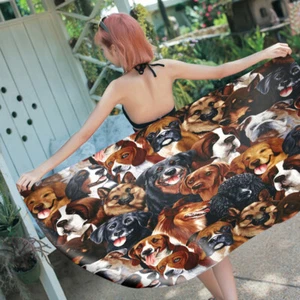 Tiger Wolf Alpaca Llama Owl Dog Butterfly Swim Spa Surf Beach Towel Blanket Gift - Picture 1 of 20