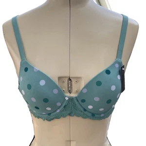 NO LIMITS Sujetador Camiseta Alambre Flexible Juniors Talla 34A Verde Azulado Semi-Demi Copa Espuma NUEVO - Imagen 1 de 11