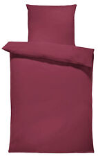 Uni Bettwäsche 155x200 cm bordeaux Einfarbig Renforce Baumwolle Komfortgröße