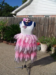 Fairy Princess Coplay Renaissance Festival Halloween Costume Pink & Silver Plus - Picture 1 of 11