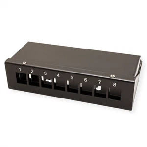 Keystone-Modulträger, 8-Port, schwarz, Desktop-/Untertischmontage - Afbeelding 1 van 4