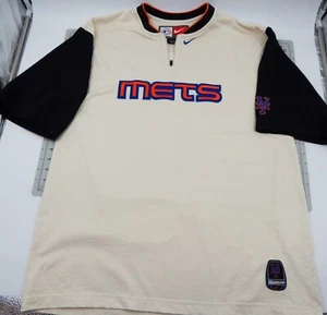 Nike Team New York NY Mets MLB Quarter Zip Black Short Sleeve Sz LG - Picture 1 of 12