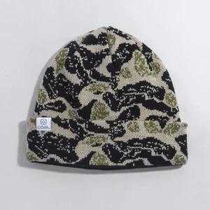 Coal Fjord Acrylic Beanie Unisex OSFM Black Abstract Camo New - Picture 1 of 1