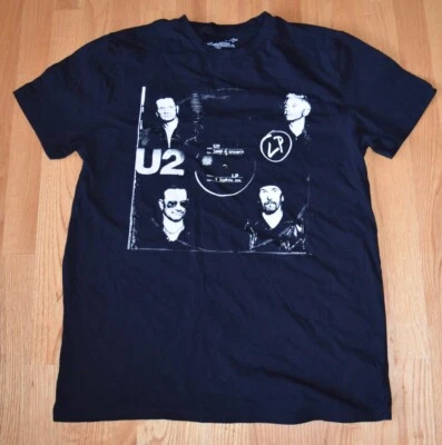 Camiseta U2 Songs of Innocence Bono Negra Hecha en Uganda Concierto Música Para Hombres Grande Foto 1 de 4