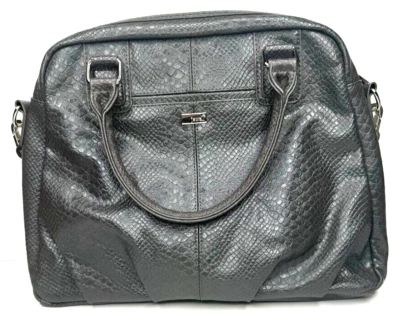 Bolso Cartera Thirty-One Jewell Mujer Gris Piel de Serpiente Imitación Cuero Doble Asas Foto 1 de 4