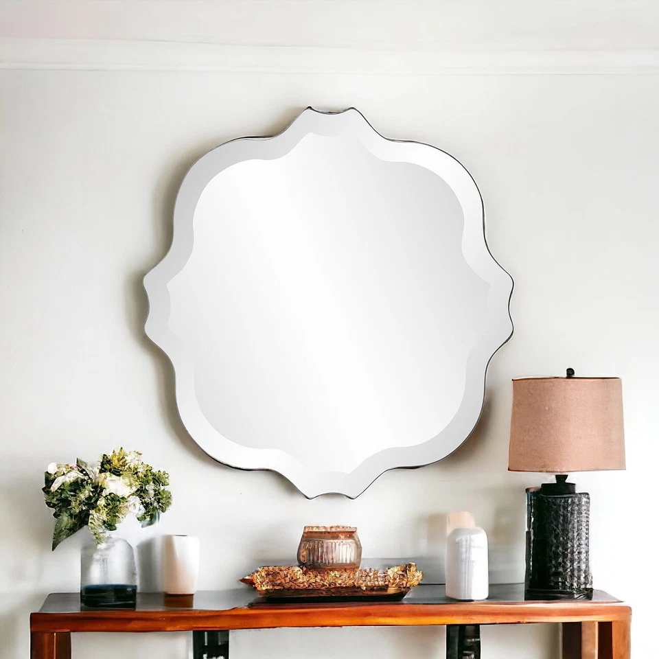 16" Gray Abstract Unframed Accent Mirror - Image 1 of 4