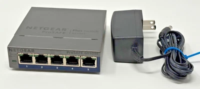 NETGEAR ProSafe Plus 5-Port Gigabit Ethernet Switch w/ Power Adapter - GS105Ev2 - Image 1 of 4