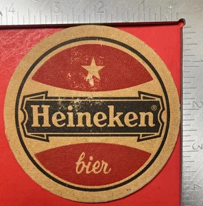 HEINEKEN Amsterdam, Niederlande STERNMARKE ROT 4 ZOLL RUNDER BIERUNTERSETZER - Bild 1 von 2