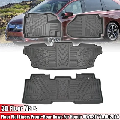 Alfombrillas moldeadas en 3D para Honda Odyssey 2018-2025 forros delanteros y traseros para todo tipo de clima Foto 1 de 4
